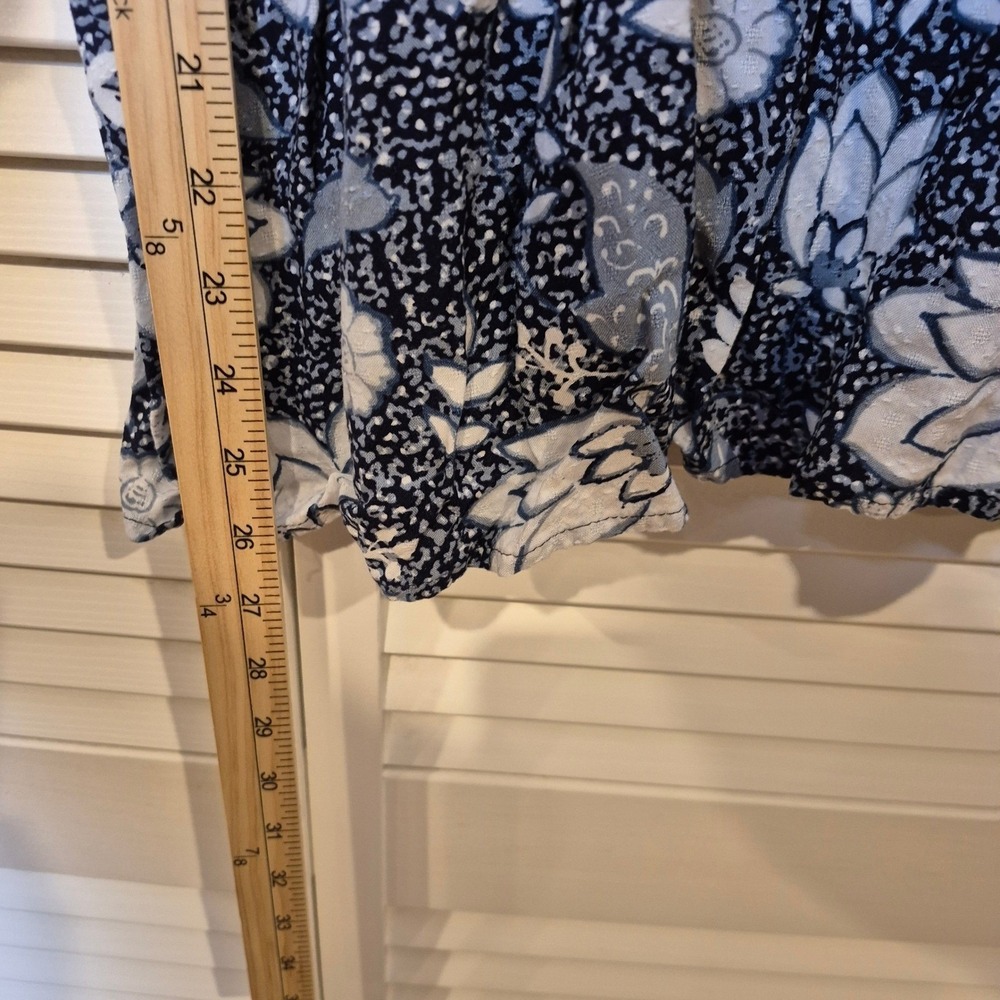 Lane Bryant Illusion Collection Empire Waist Top 18 Blue White Boho Flowy Plus - Picture 12 of 12